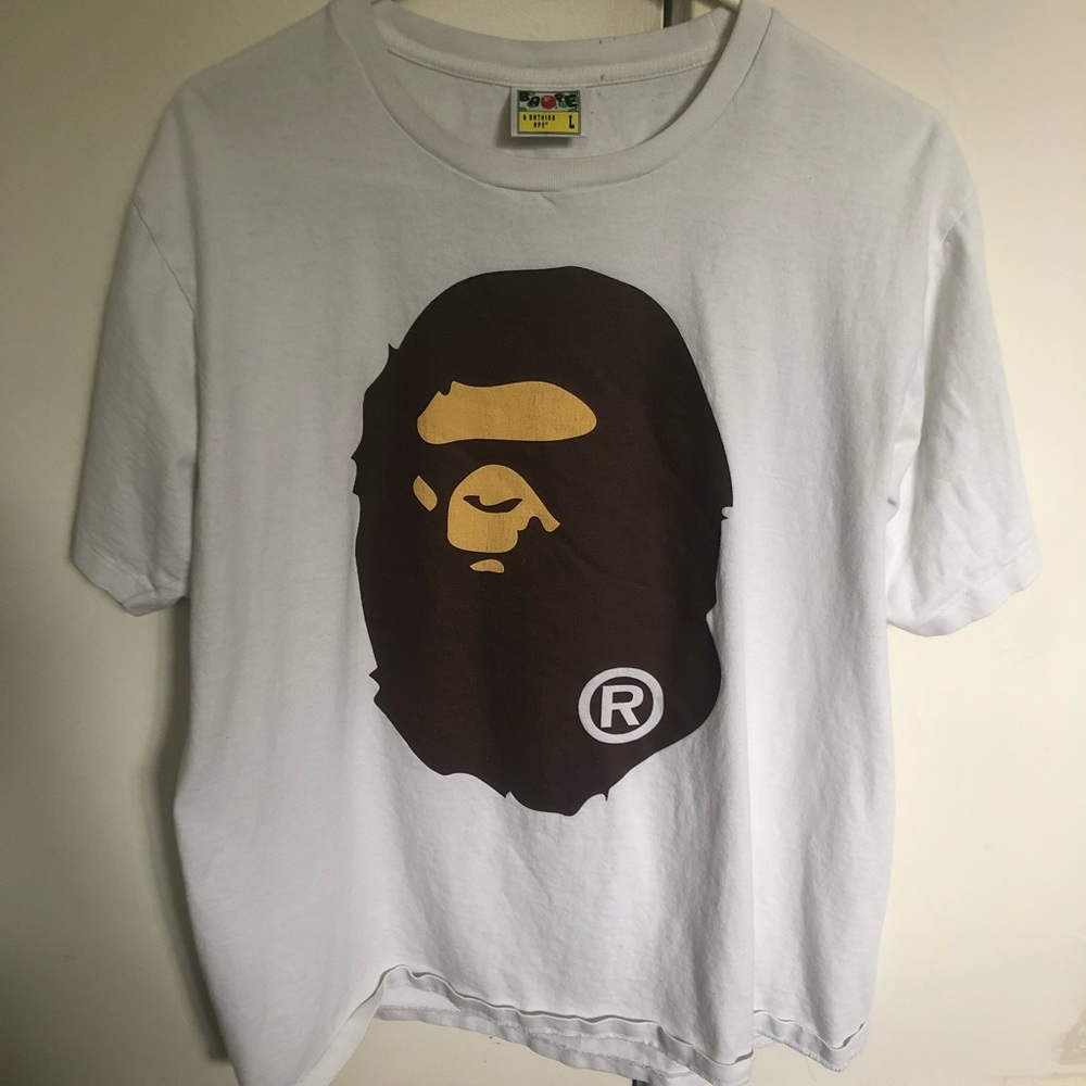 Bape Head White Tee Size Large
